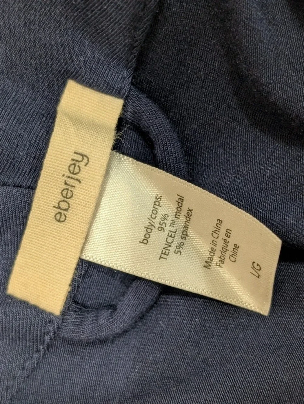 EBERJEY William TENCEL Modal Robe Men’s SIZE Large True Navy